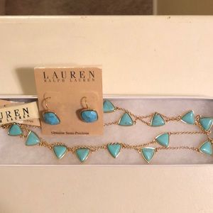 Ralph Lauren Semi Precious Necklace & Earring Set